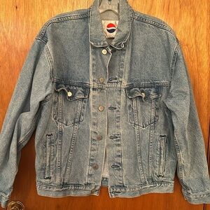 Vintage 90s  Limited Collectible Pepsi Light Wash Denim Jacket